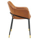 Tan Brown Faux Leather Midcentury Black Frame Accent Dining Chair